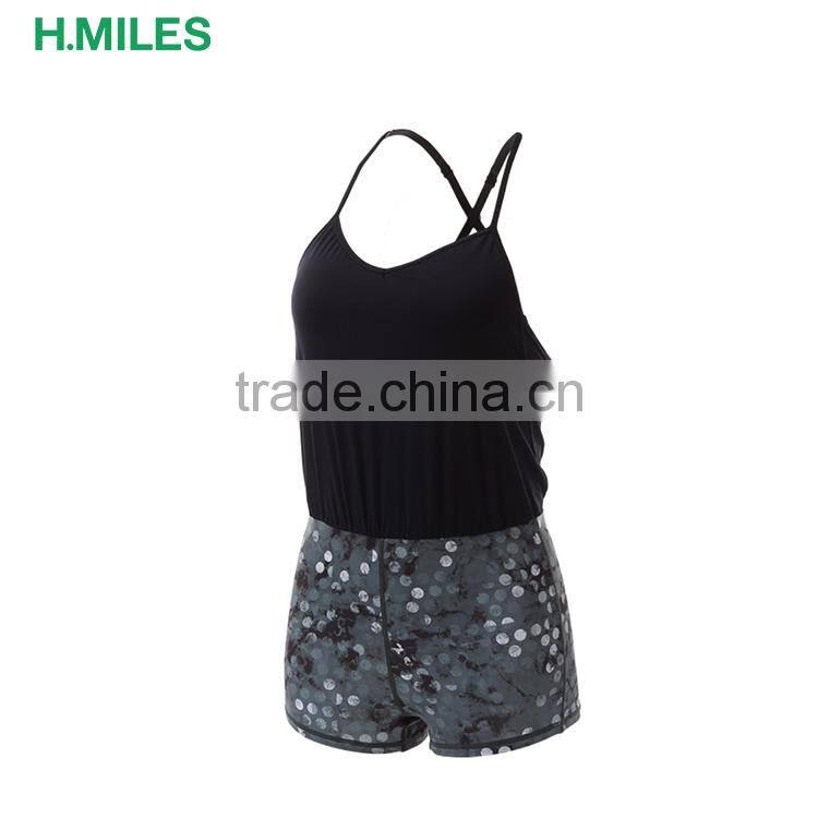 Custom tank tops and short pants women fitness wear short yoga jumpsuit