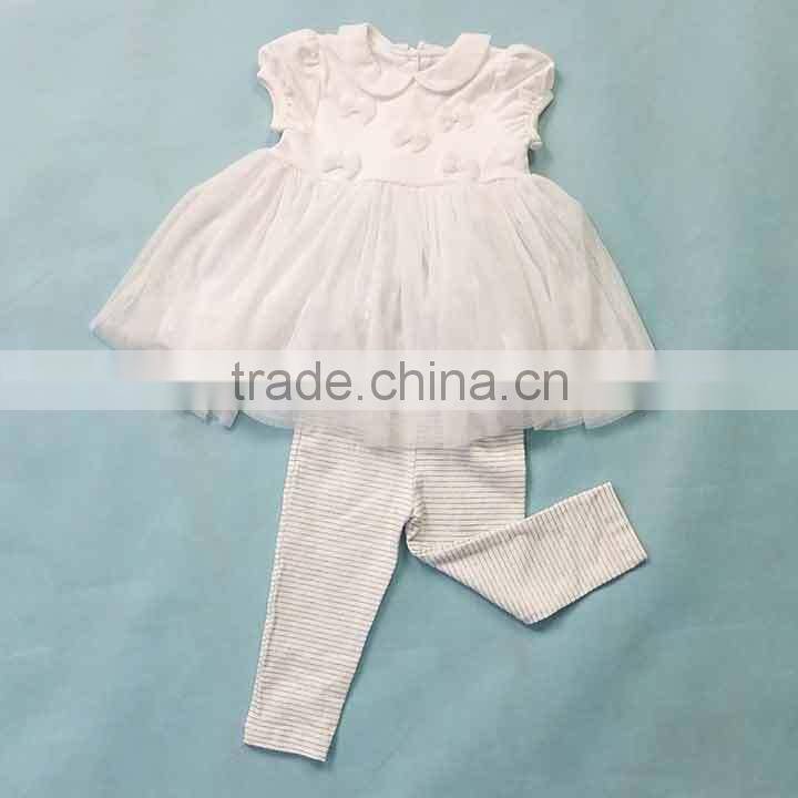 Stock kids clothing Cheap Girls knitted Dress and Pants set closeout wholesaler,140807d
