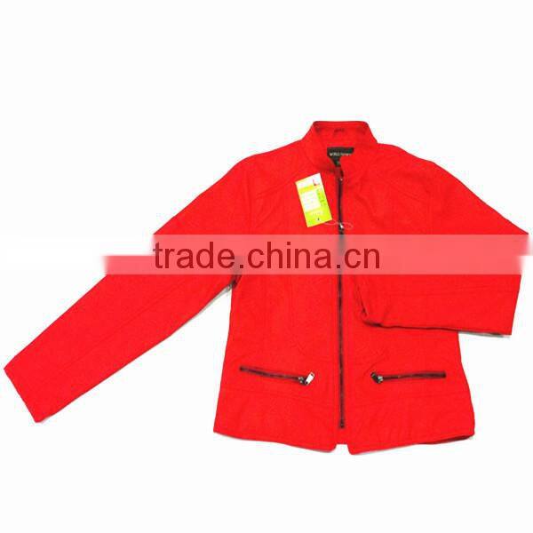 2015 Hot Red Women Fashion Nubuck Leather Jacket