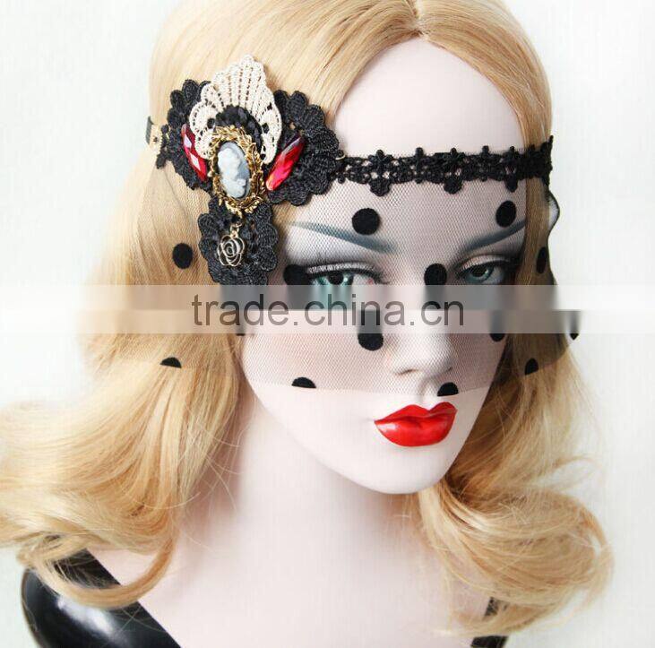 Halloween Masquerade Party Masks,White Lace Mask,Dancing Half Face Veils