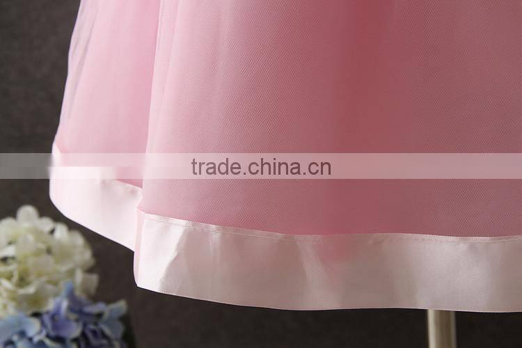 2017 girls dresses children frocks designs pink Lovely Bow-knot Vietnam 1 year baby girl dresses images first Communion dresses