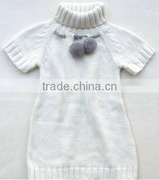 turtleneck short sleeved girls children knitted pullover