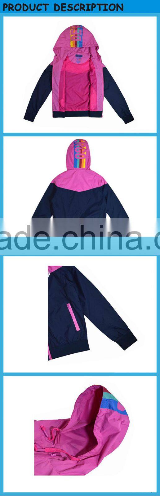 Girls Outside Running Wind Breaker Good Quality Jackets