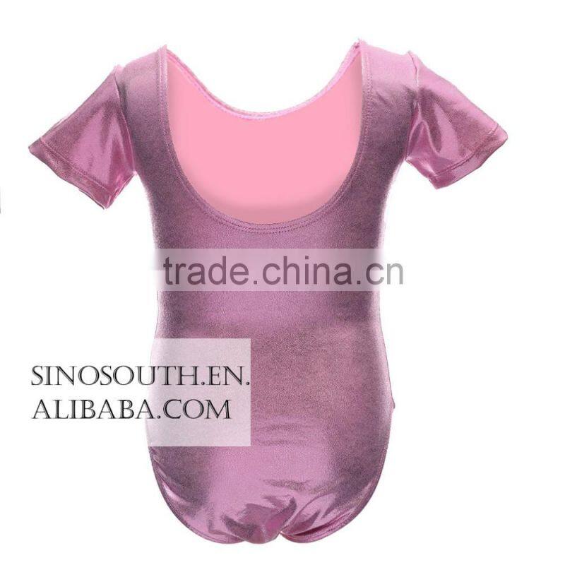 2017 New arrival ballet Sparkle Short Sleeve gymnastics leotard for girls
