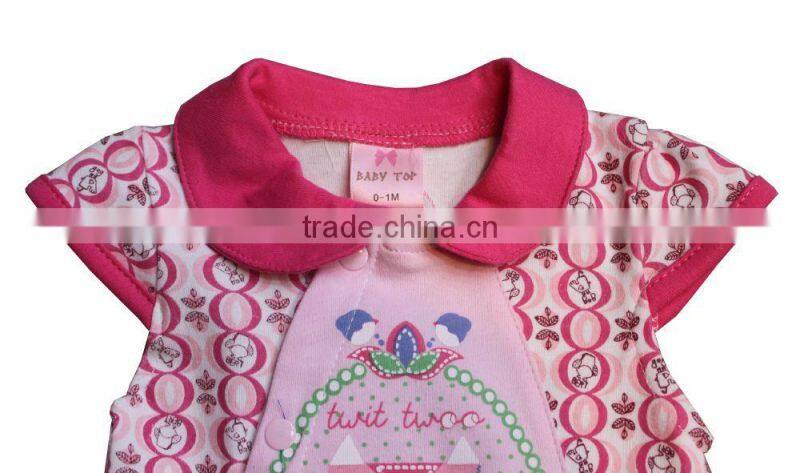 Sweet Baby Girls Romper Newborn Baby Summer Causal Romper Short Sleeve Round Neck