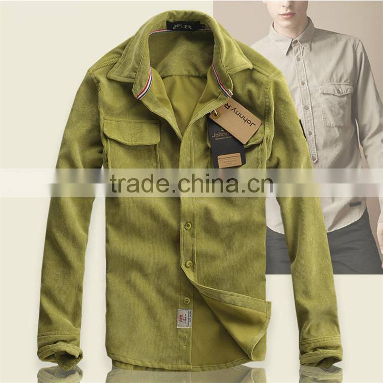 2015 High Quality 100% Cotton custom design contrast color men slim fit long sleeve lace shirt