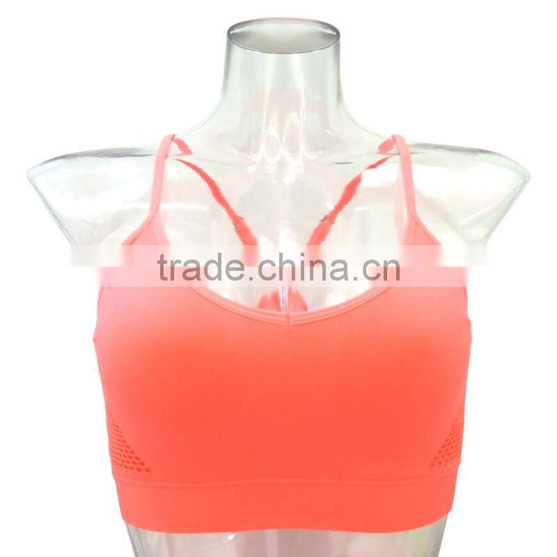 Factory supply neon orange bra top seamless women bra underwear fashion sports bra