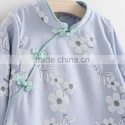 Hot 100% custom made clothing manufactures kids girls Chinese traditional dress 2016 new design