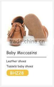 Wholesale Walking Skidproof Genuine Leather Fashion Baby Loafer shoes