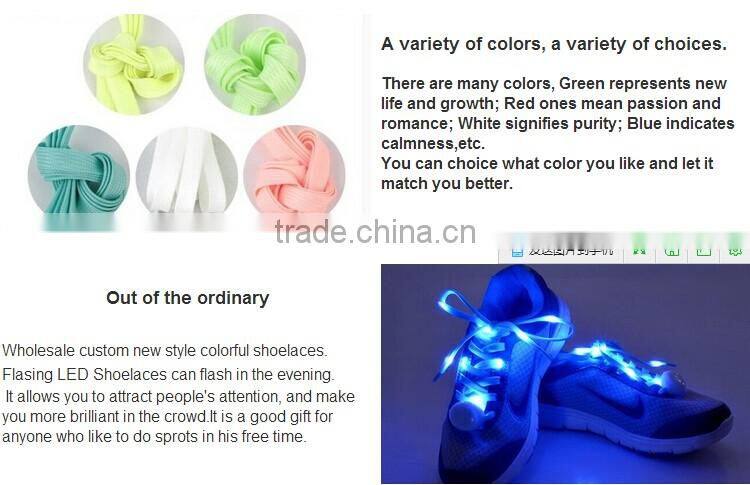 hot selling custom led blinking lightweight sneaker laces /led shoelaces/flashing lace