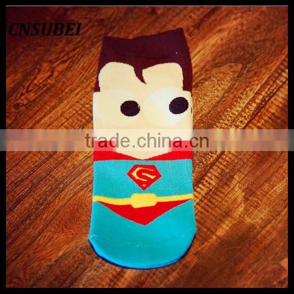 Super hero personality cartoon socks wholesale
