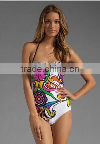 Printing digital printing piece swimsuit piece swimsuit triangle leakage back swimsuit