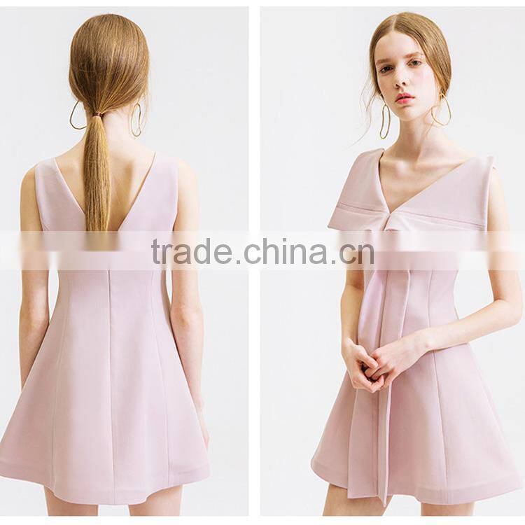 OEM fashion latest ladies dresses , v neck summer casual dresses for wholesale