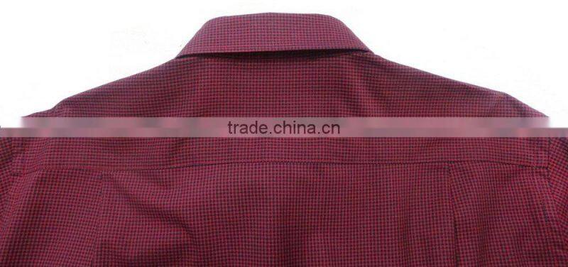 button down collar long sleeve gingham causal men shirt 100% cotton