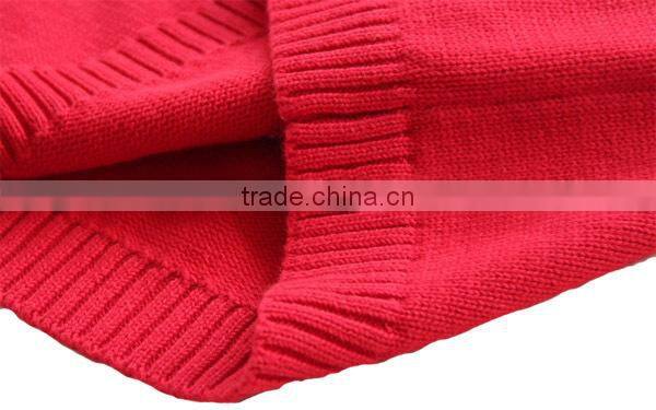 Popular Deer Deisgn Red Christmas Sweater Custom Knitting Patterns Christmas Pullover