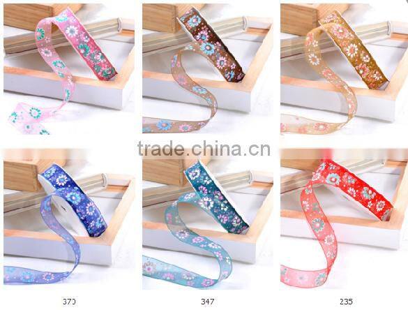 hi-ana ribbon 108 2017 most popular striped material Recyle organza ribbon