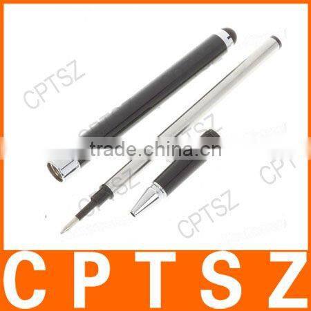 Black Ink Ball Pen + Touch Screen Stylus for iPod/iPhone/MP3/MP4/PDA - Black + Silver