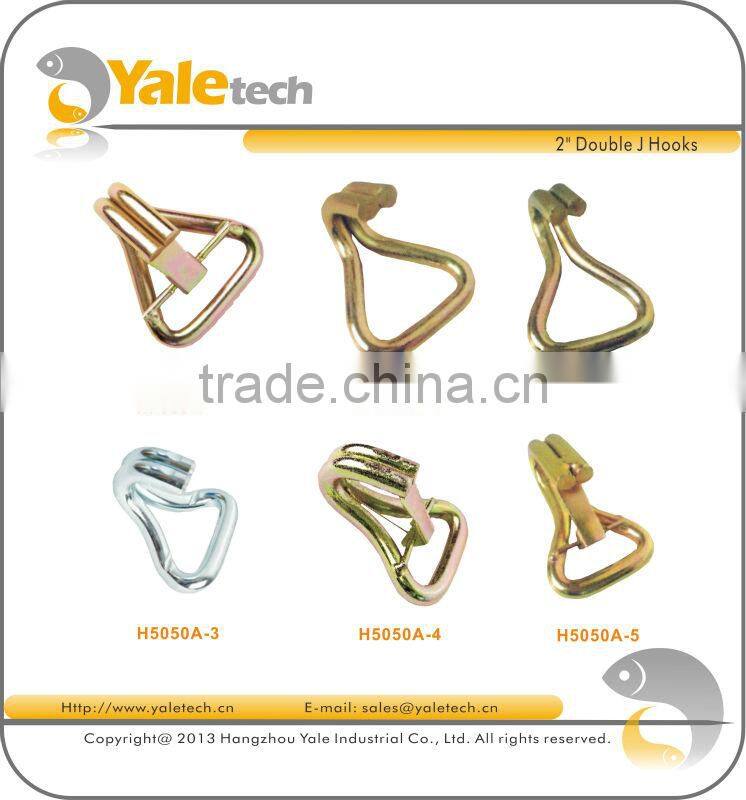 doudle J hook for 50mm polyester webbing(ratchet cargo strap )