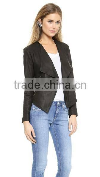 Womens Sexy Asymmetrical Lambskin Leather Jacket
