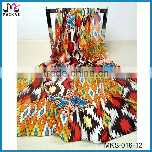 Wholesale new fashion floral print indian silk scarf
