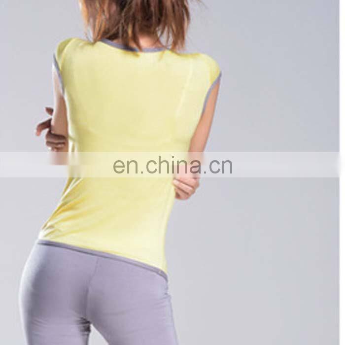 The new fashion plain solid color fitness yoga short sleeve design sweat suits