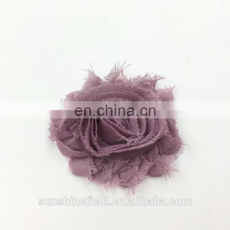 2Inch solid shabby chiffon flower frayed shabby chic flowers,shabby rose trim,lovely rosette chiffon shabby flowers