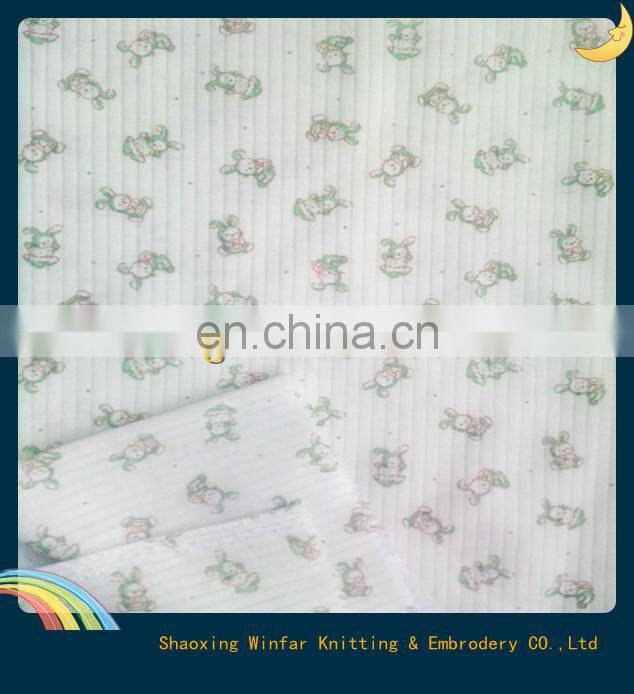 shaoxing textile T/C drop needle printed knitting polyester cotton interlock fabric