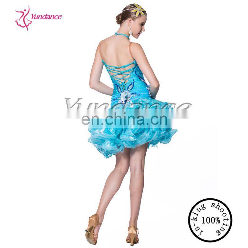 Sequin dance dress kids latin dance dress 2015 L-14118