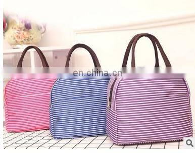 Portable Thermal Lunch Bags for Women Men Multifunction Oxford Striped Large Storage Tote Food Picnic insulation Bags
