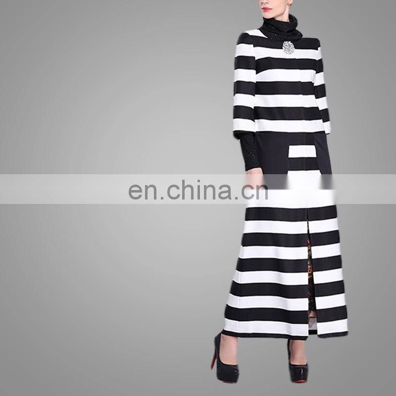 2016 Spring New Women Wind Coat Fashion Stitching Striped Euramerican Ladies Coat Wholesale Apparel