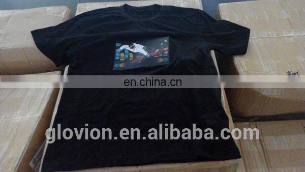 Best seller el animated panel t-shirt el panel t shirt el flashing T-shirt