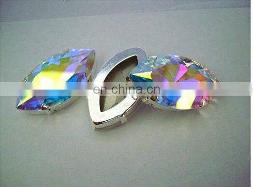 Horse eye shape bule color crystal fancy stones with point back