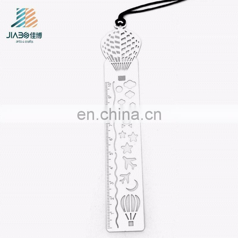 Jiabo custom design exquisite metal souvenir ruler bookmark for kids