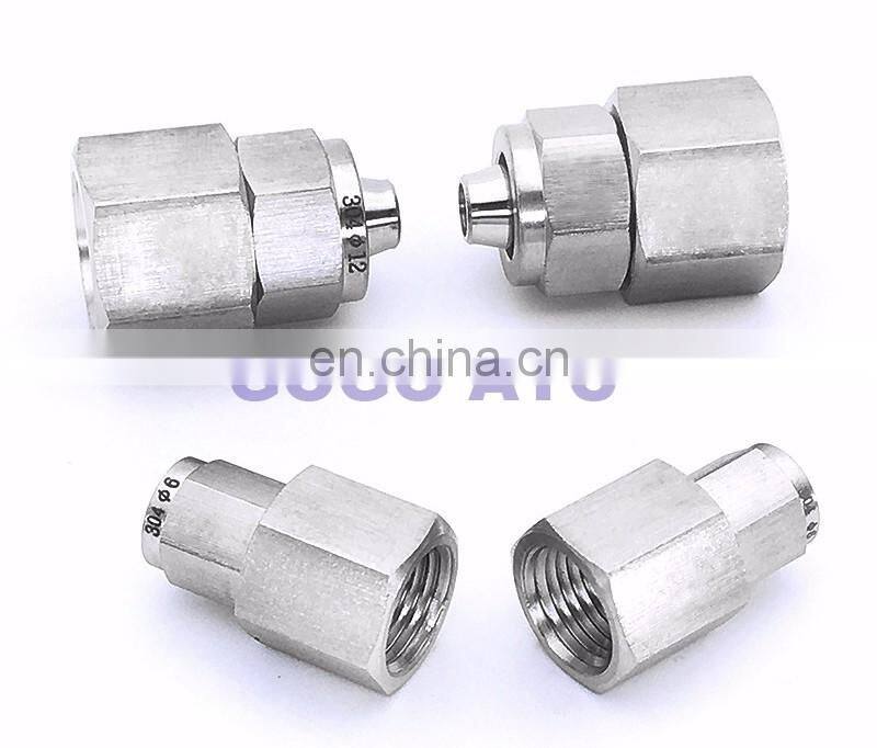 Quick coupler 1/4'' female thread,O.D 6mm PU tube fast twist hose stainless steel 304 straight connectors fitting