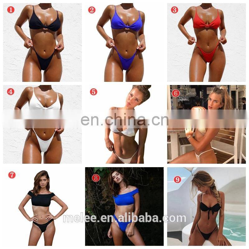 bikini Sexy Solid color Sling simple tie triangle Thong girl Beach Sun bath swimwear women swimsuit women biquini bikinis
