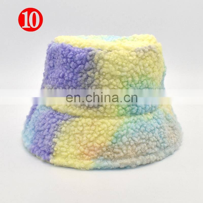 Fall Winter Cow Reversible Hats Female Plush Bucket Hats Leopard zebra design Warm For Women street