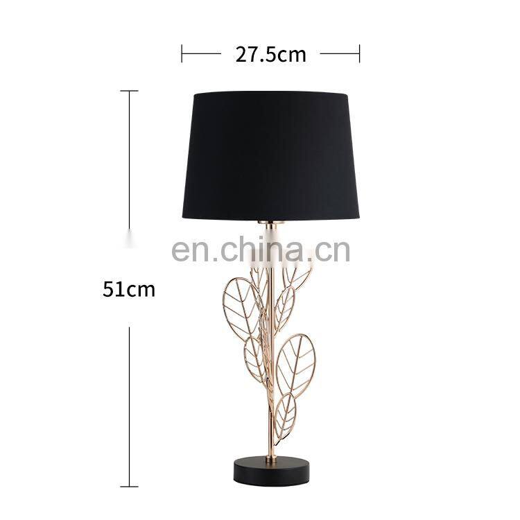 Top sale china wholesale cheap custom fancy iron hotel table lamp set for living room decor