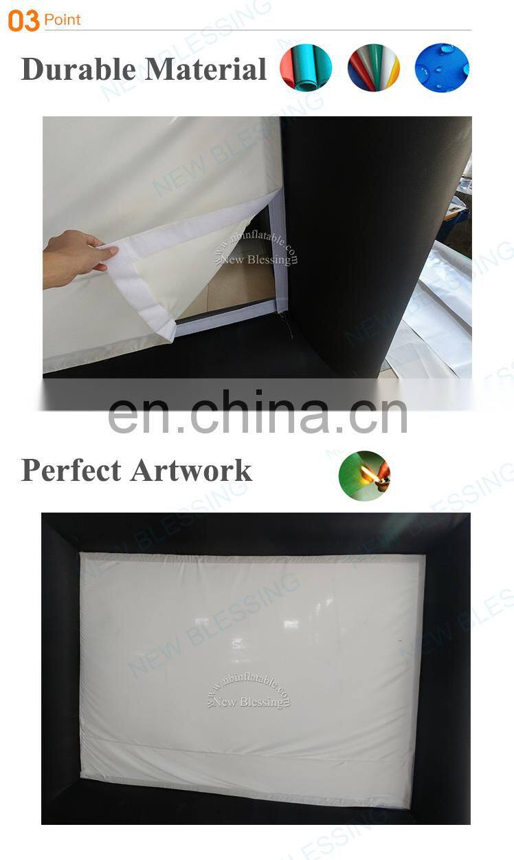 Factory customized family outdoor PVC rear projector inflatable movie screen