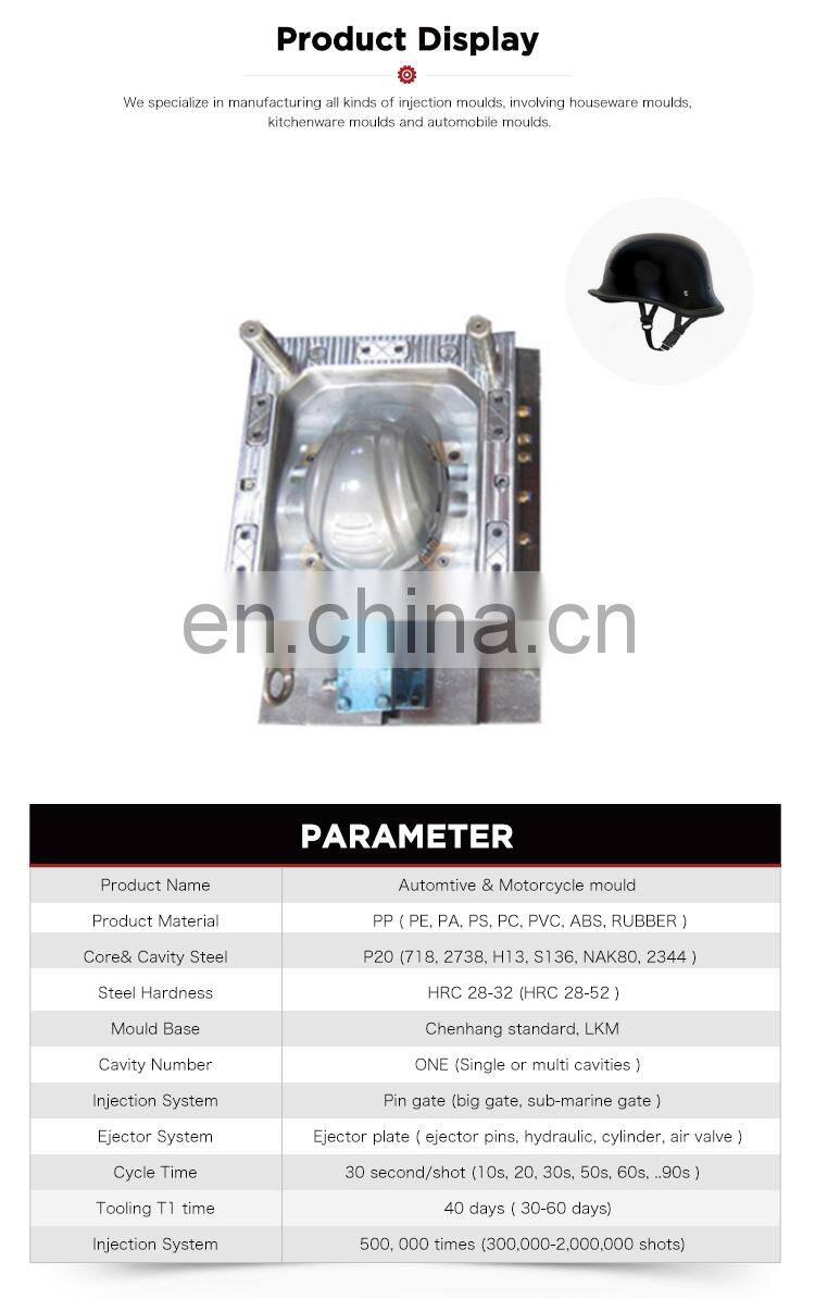 China new design oem large injection molds for plastic helmet