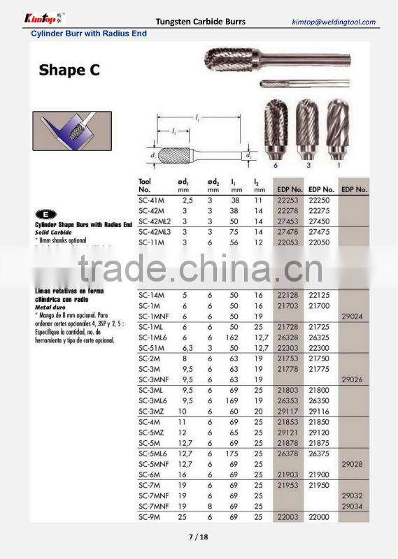Hot Isostatic Pressing Tungsten Carbide Burr