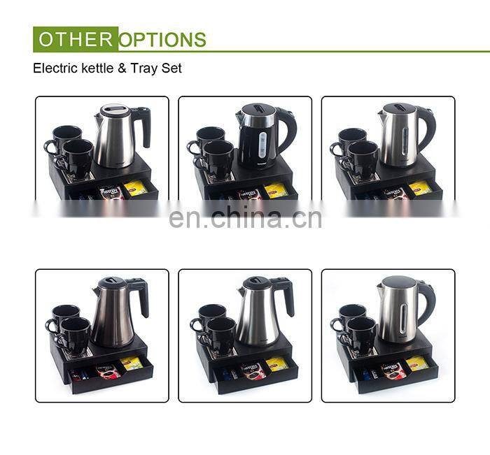 Wholesales Hotel guest room 304 Stainless Steel electric kettle with tray 0.8l