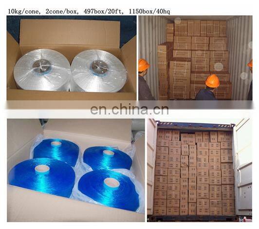 100% virgin high tenacity Dope Dyed colors pp filament yarn for woven tape