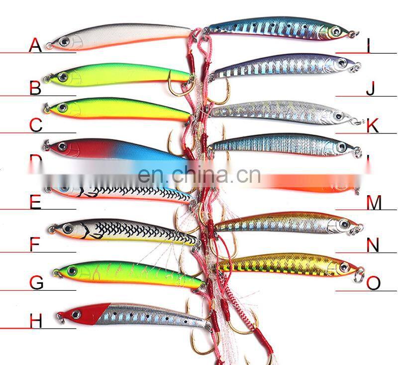 6.5cm 6.5g Quality ABS Plastic Fishing Long Casting Sinking Pencil Vibration Single Assist Hook Lures Fishing Lure Supplier
