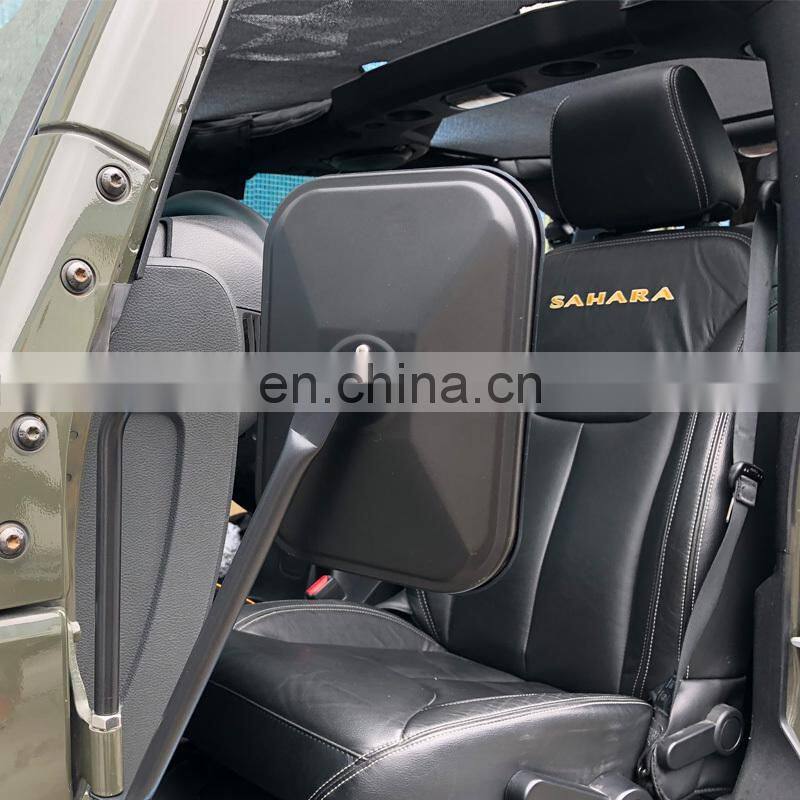 Cartaoo Black Square Compact Glass Quick Mirror for 2007-2017 Jeep Wrangler JK