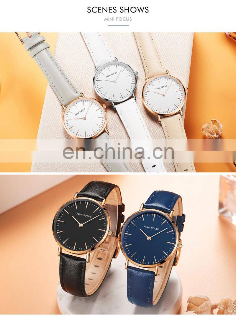 MINI FOCUS 0318L Women Quartz Watches Waterproof Girls Dress Brand Luxury Fashion Casual Ladies Watch Leather Strap Wristwatches