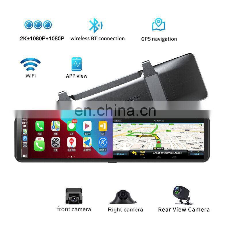 12Inch 4G Car DVR Mirror Android Dashcam WiFi GPS Navigation Dashboard Camera Driving Recorder 1080P Rear View Mirorr Backup Cam