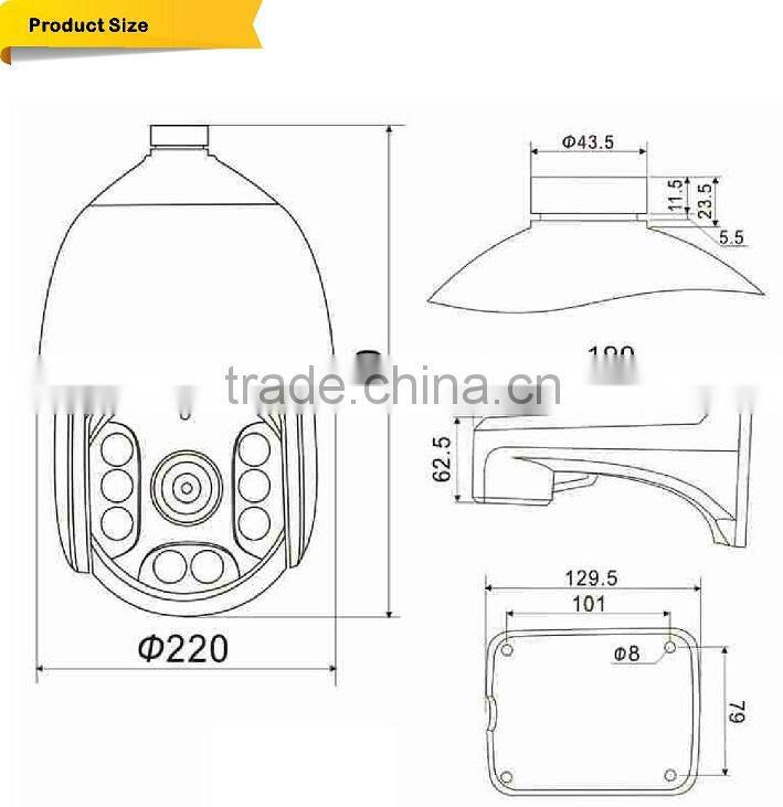1080P FULL HD IP PTZ Camera 20X digital zoom 2.0Megapixel IR night vision PTZ Outdoor Camera IR 120 meter High Speed Dome Camera