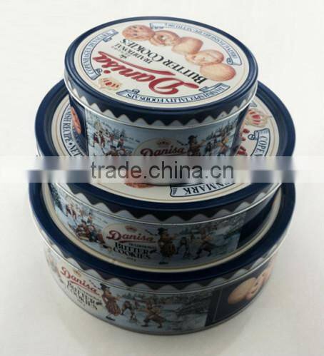 Dongguan wholesale round cake tin box set cake tin box manufacturer
