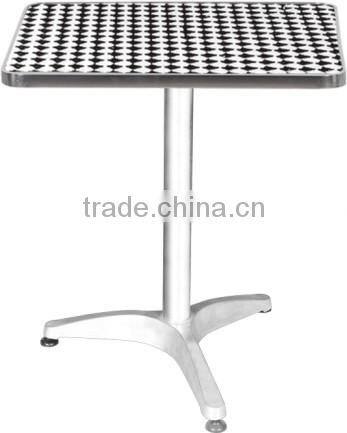 polished aluminum table