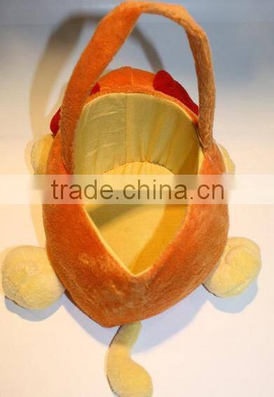 New 12" Dan Dee Plush Puppy Dog Orange/Red Easter Basket Stuffed DanDee Soft